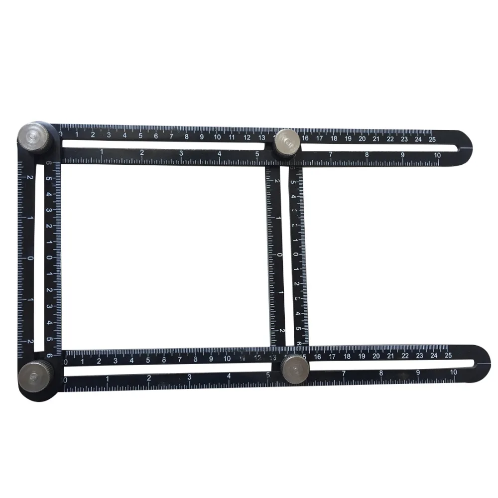 

Angle-izer Aluminum Alloy Multi-angle Measuring Ruler Template Tool Mechanism Slides Four-Sided Ruler for Builders Craftsmen