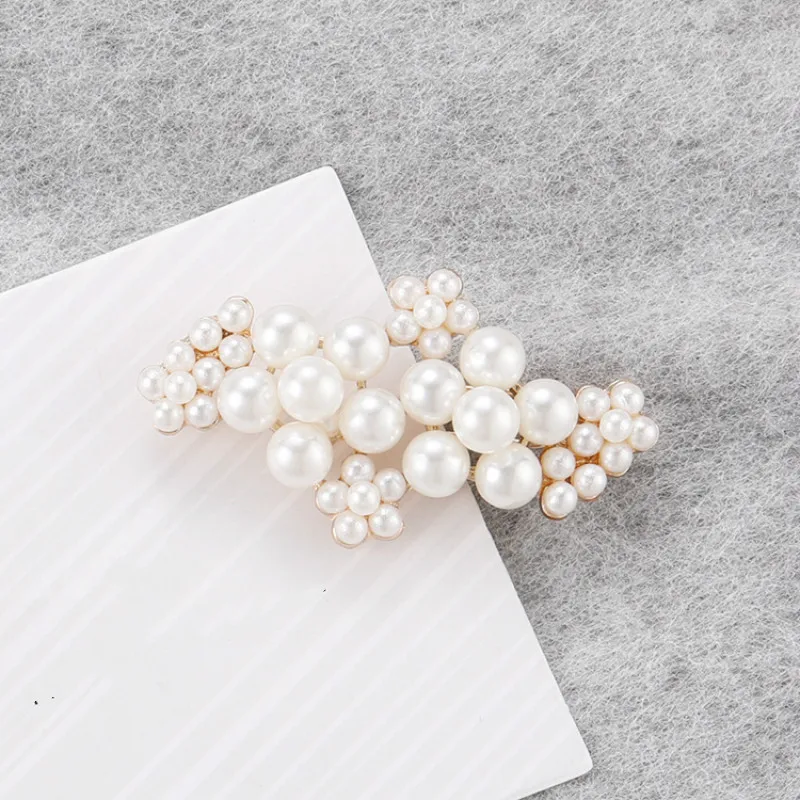 

2019 new fashion hair accessories jewelry accessories imitation pearl flower hairpin retro frog clip hair accessories