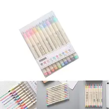 10 шт. Акварельная каллиграфия ручки-щетки набор случайный пластик с мягкими повседневными гибкими наконечниками