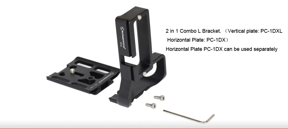 SUNWAYFOTO PCL-1DXII Штативная головка БЫСТРОРАЗЪЕМНАЯ пластина для 1 DXII Штативная головка l-кронштейн специальная пластина алюминиевый