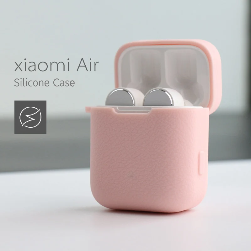 Силиконовый чехол для Xiaomi Airdots Pro чехол силиконовый чехол с карабином сумка с крючком для Air TWS беспроводная гарнитура зарядная коробка - Цвет: only Light pink case