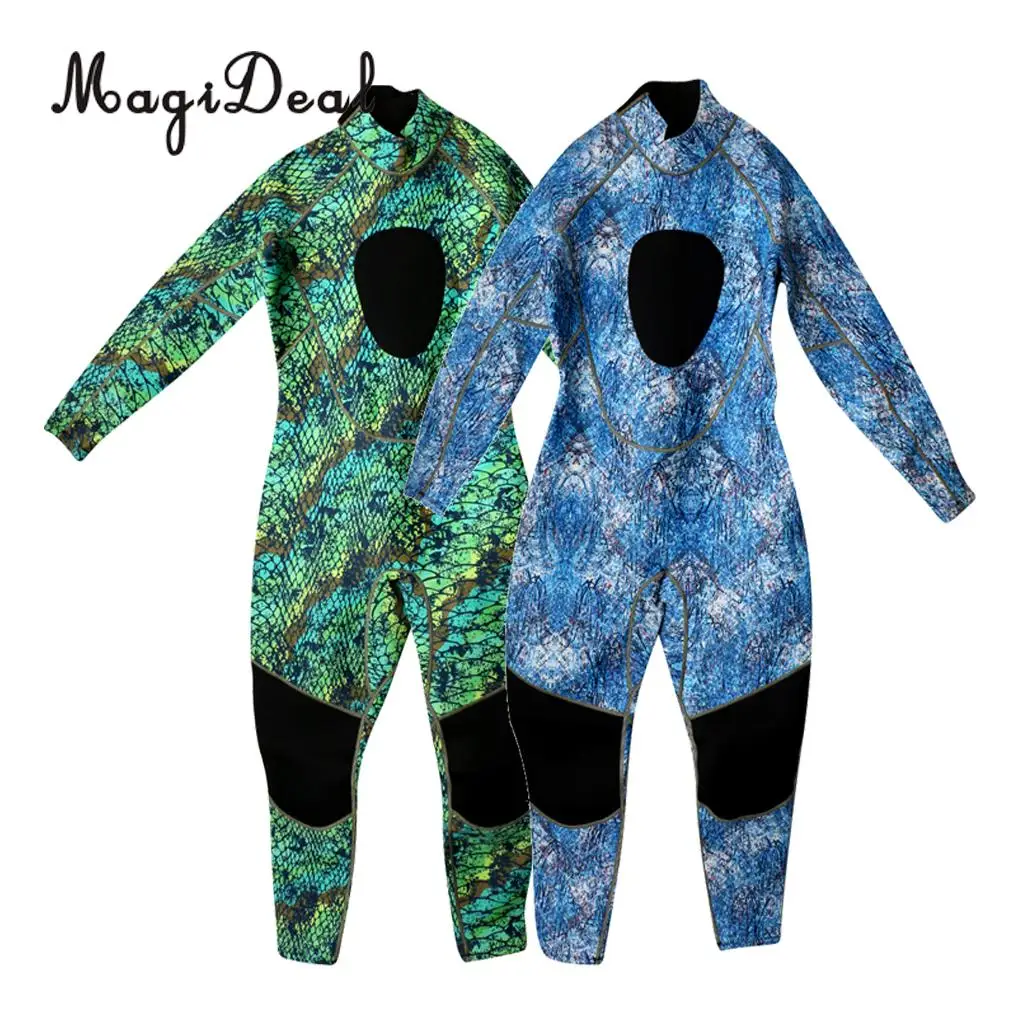 

MagiDeal 3mm Neoprene Warm Wetsuit Scuba Diving Surfing Snorkel Spearfishing Underwater Hunting Equipment Full Body Suit for Men