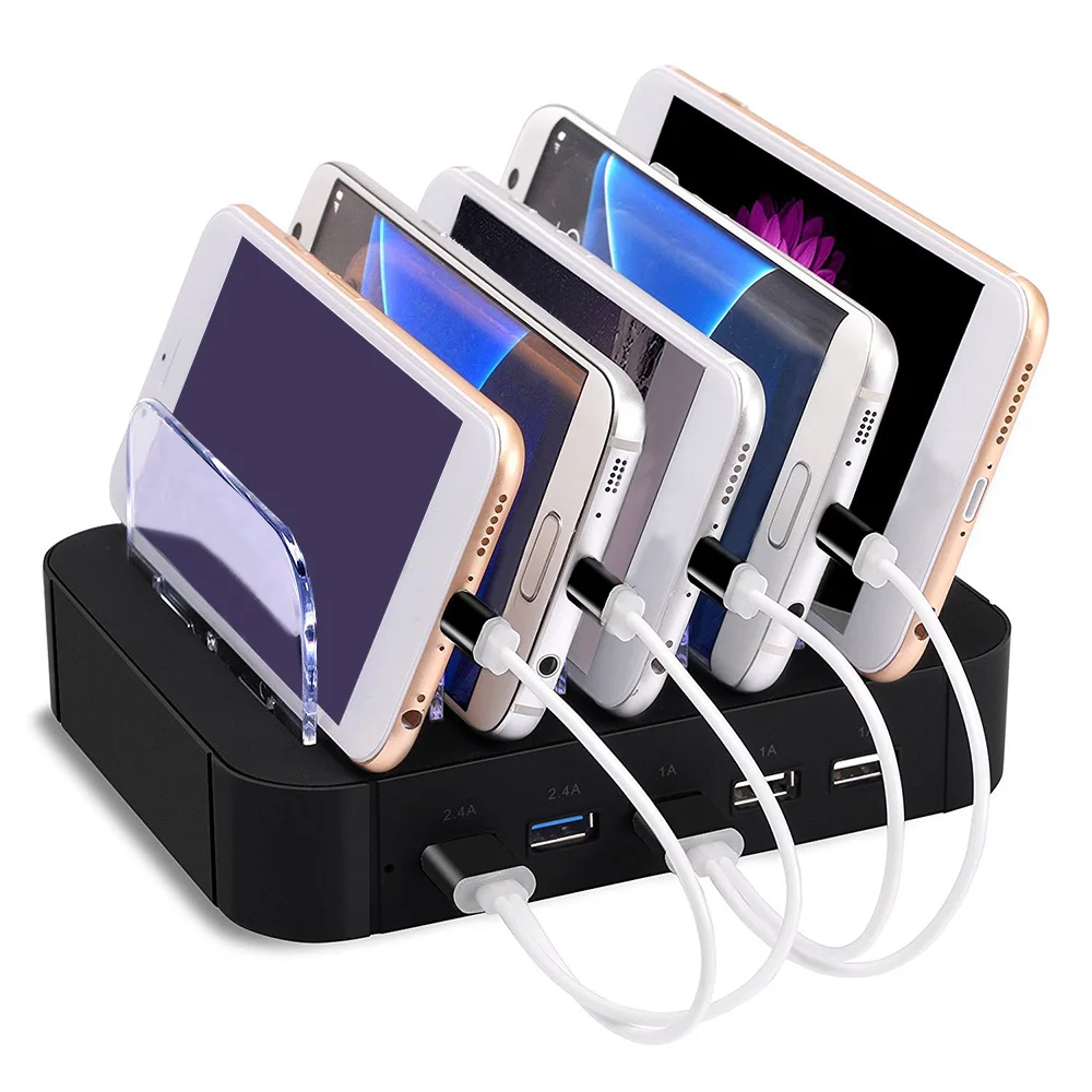 Besegad Multi 5 Ports Detachable USB HUB Charging Charger Station Stand