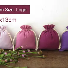 12 шт./лот) фиолетовая серия Хлопковая Сумка-мешок мешочек для ювелирных изделий на заказ льняная Подарочная сумка Саше печать логотипа на заказ размер 10х13см
