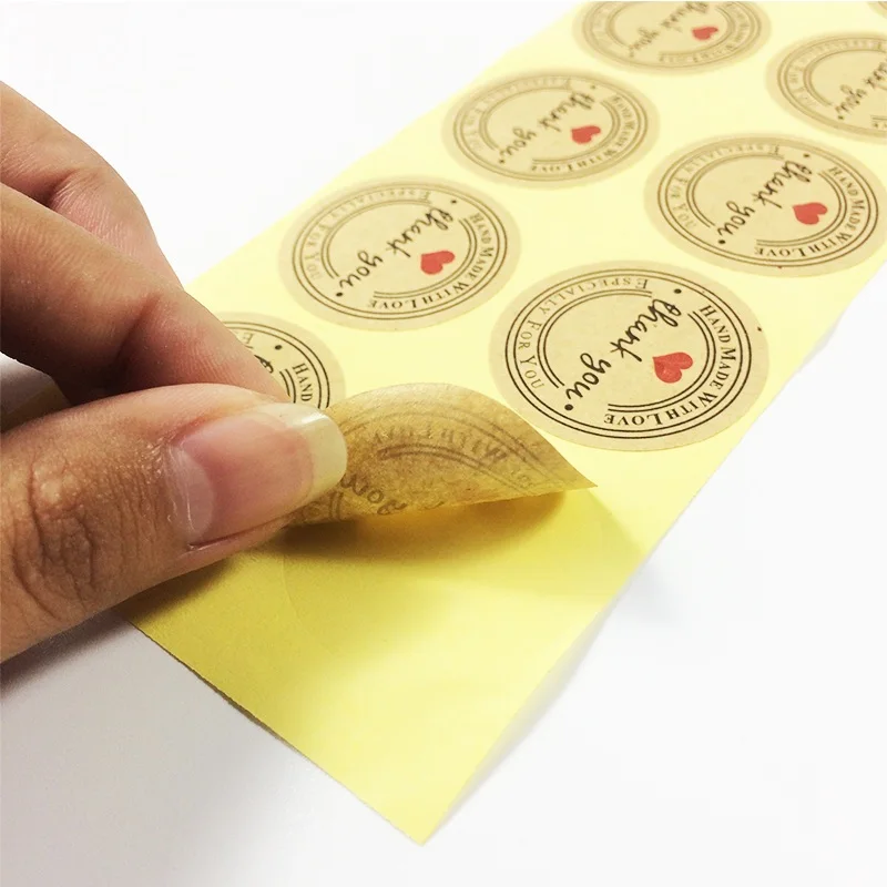 500 штук Φ Thank You круглая рамка для изделий ручной работы Handmade With Love ярлык оптовых