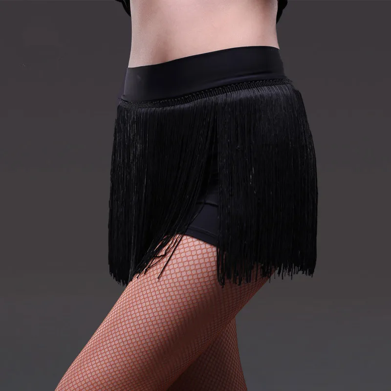 

2019 New Lady Latin Dance Skirt for Womens Black Tassel Styles Latin Dance Dress Competition/Practice Dancewear Skirts S-2XL