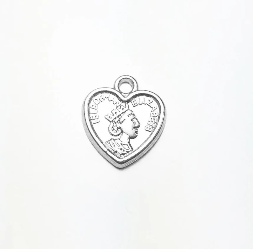Eruifa 20pcs'16*14 мм красота голова сердце монета цинковый сплав ожерелье, серьги браслет ювелирные изделия DIY ручной работы 3 цвета - Окраска металла: Rhodium silver