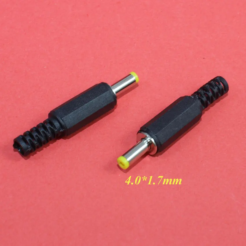 

ChengHaoRan 100pcs 4.0*1.7*9mm male DC power plug Jack good Quality Yellow Head Plastic Handle TL-020