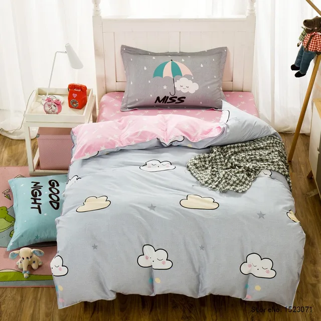 tutubird 3pcs kids cartoon good night cloud bedding set duvet cover twin bedspread size