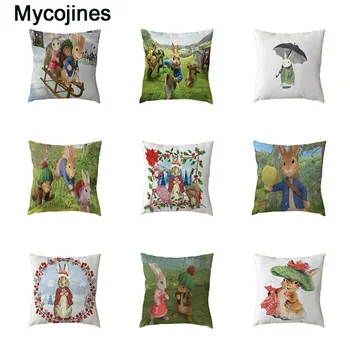 

Lovely White Cushion Cover 45x45cm Rabbit Carrot Throw pillowcover Home Bedroom Sofa Decoration Chair New Year Gift Pillow Case
