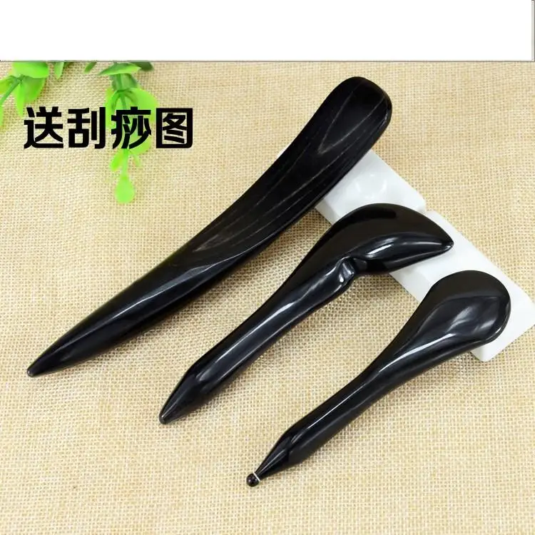 

Natural horns ribs stick rod meridian rib facial eye face head body guasha scraping foot cone gua sha plate massage point stick
