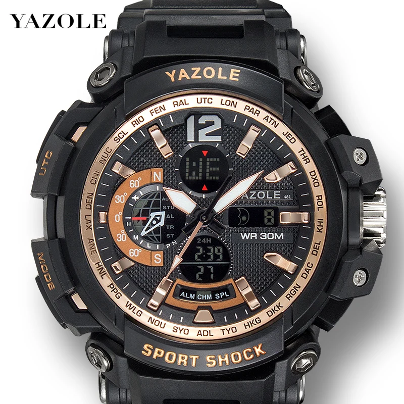 2020 Топ люксовый бренд YAZOLE Мужские часы мужские спортивные многофункциональные