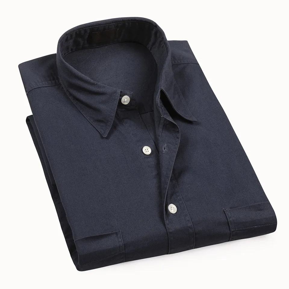 Американский размер, мужские летние деловые Повседневные Классические хлопковые рубашки, мужские оксфордские рубашки с коротким рукавом, легкие тканые рубашки для мужчин - Цвет: Black