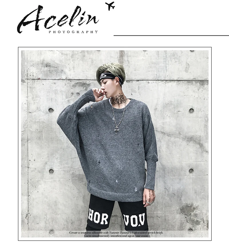 Letter Men Hip Hop Sweater Streetwear Print   (3)