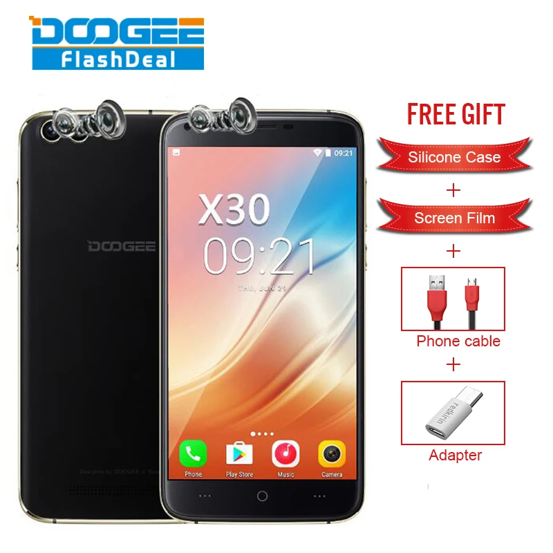 DOOGEE X30 5 5 Inch Dual Front Rear Cameras 2GB RAM 16GB ROM MT6580A Octa Core