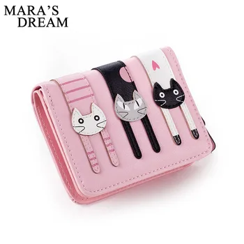 

Mara's Dream Lovely Cute Cat Wallet Small Zipper Coin Purse Fashion New Girl Wallet with Card Holders Cat Pattern Designed Women