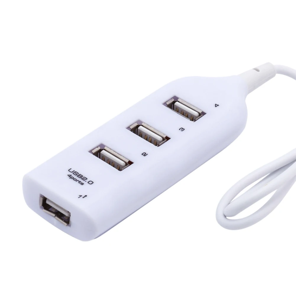 

High Speed Micro Mini 4 Ports 2.0 USB HUB splitter Adapter For Laptop PC Notebook Receiver Computer Peripherals AccESSories:Wh