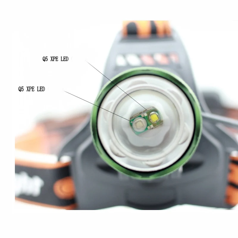 500lm Xml Q5 светодиодные фары 2-светло-белый и синий 4-Режим масштабирования на открытом воздухе походный налобный фонарь Перезаряжаемые флэш-памяти
