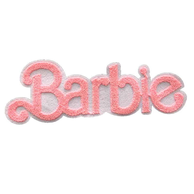 Новое поступление Розовые вышитые нашивки Барби для одежды с большими буквами вышивка аппликация нашивка для шитья DIY 3 шт./лот