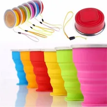 6 цветов силиконовая кружка для походов прочная выдвижная Складная кофейная чашка телескопическая складная чашка для чая Спорт на открытом воздухе Тур водная чашка