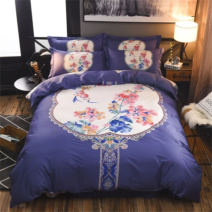 Элегантный комплект постельного белья с восточным дизайном, пододеяльник, постельное белье, наволочка, хлопок, с принтом, китайский домашний текстиль