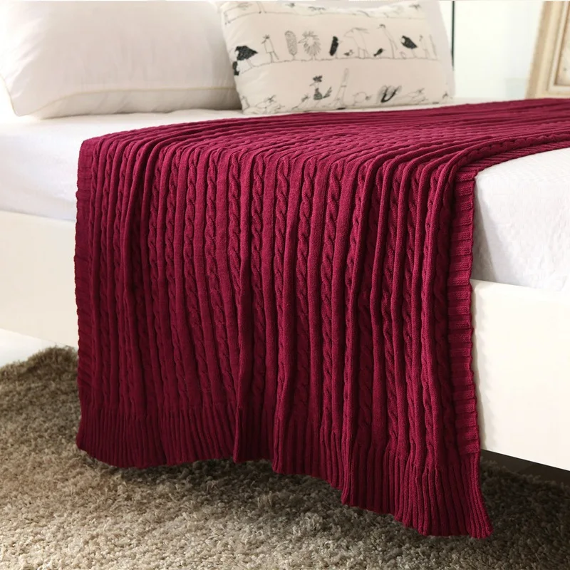 100% хлопок вязаный Одеяло взрослых Одеяло диван одеяло cobertor 110*180 см весна/осень лето