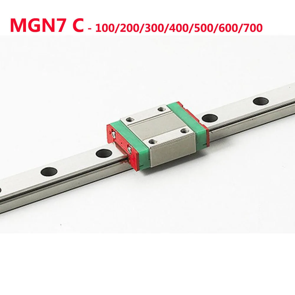 1PC MGN7 Linear Rail Guide Width 7mm Length 100 200 300 400 500 600 700 mm with 1PC Linear Block MGN7C 1PC MGN7 Linear Rail Guide Width 7mm Length 100 200 300 400 500 600 700 mm with 1PC Linear Block MGN7C