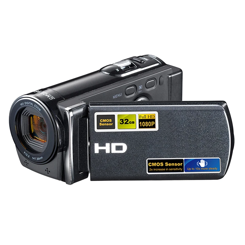 HD 16X Digital Video Camcorder DV DSLR Camera LED Fill Light 3.0 inch Screen Smile Capture for Windows 98SE 2000 XP Vista 7 8