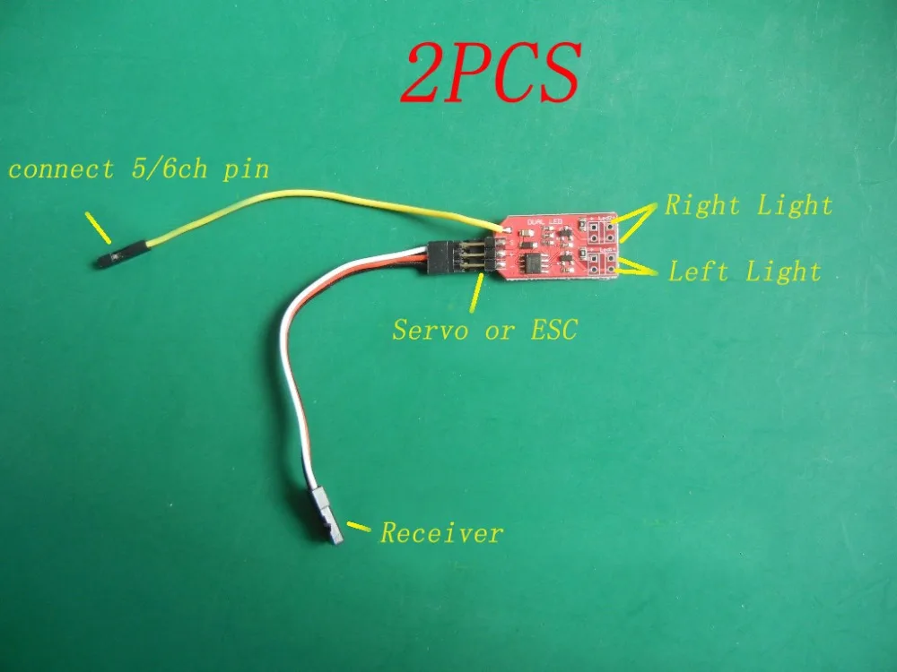 

2PCS 2ch Light Controller Left Right Forward Backward Breathing Light Control Module Board Parts for RC Car Servo ESC