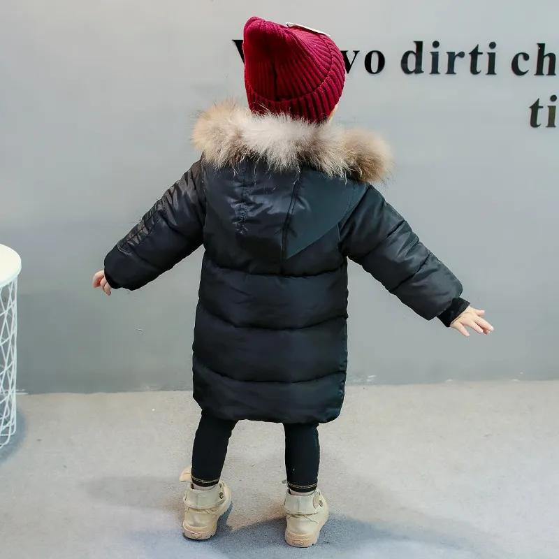 COOTELILI Long Parka Girl Winter Coat For Boys Real Raccoon Fur Hooded Winter Kids Jacket Boys Baby Girl Clothes Winter  (27)