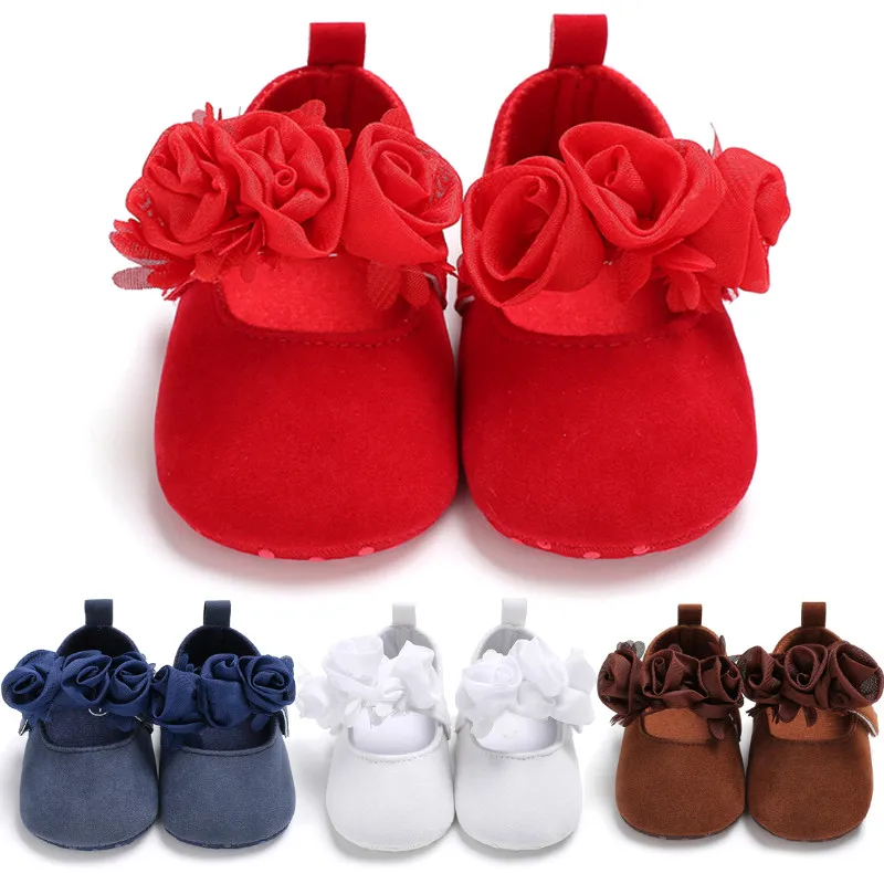 Платье принцессы для маленьких девочек с цветочным принтом, обувь для младенцев носки doudoulu подошва; мягкие туфли для малышей bebek ayakkabi/на возраст от 0 до 18 месяцев