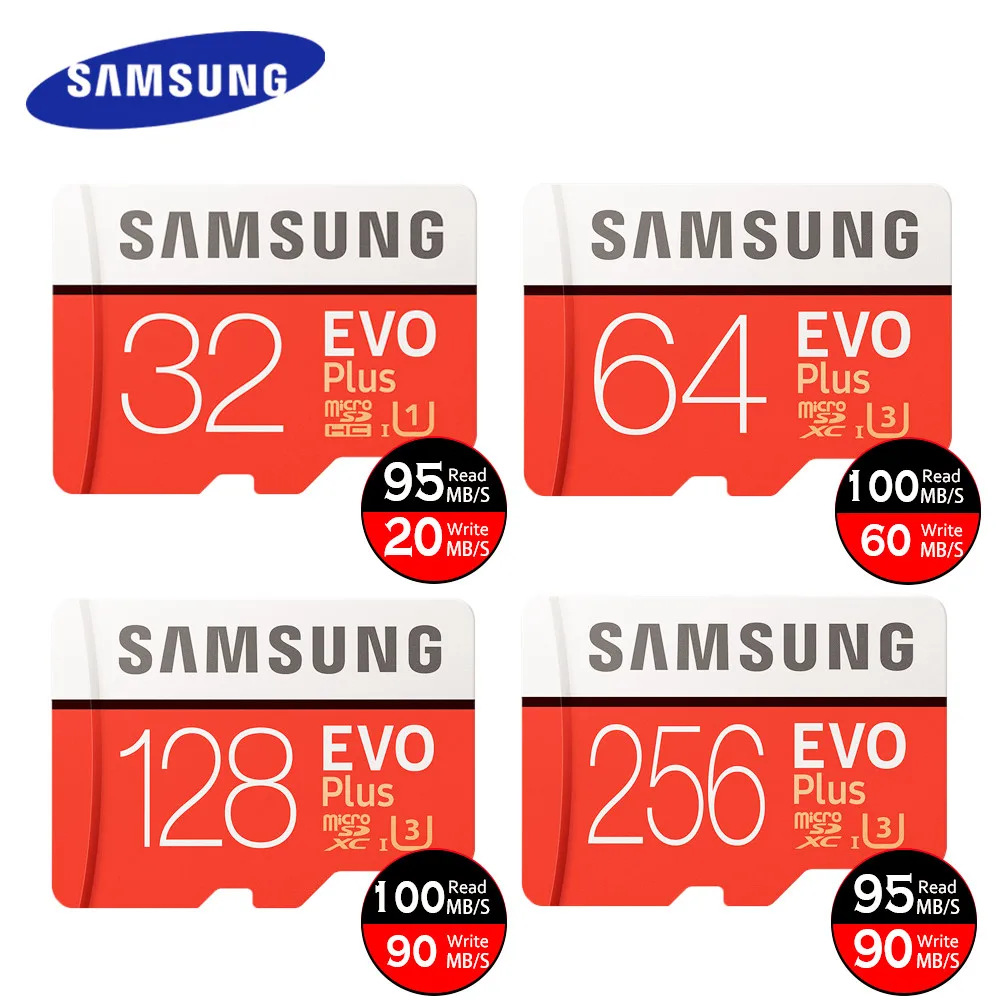 Карта памяти SAMSUNG EVO Plus 32 ГБ/64 Гб/128 ГБ/SDHC 64 Гб/128 ГБ карта micro sd 64 Гб SDXC micro sd TF карта класс 10 карты Microsd C10