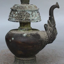 " Винтаж Собраны Китайские Бронзовые 8 Благоприятный Символ Дракона Масляной Лампы Скульптура