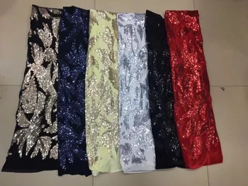 

French Net Lace Fabric 2018 Latest african guipure lace fabric with embroidery mesh tulle water cord Sequins lace fabric