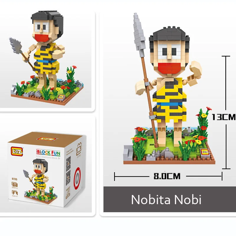Loz Doraemon nobita Nobi bloques ladrillos educativos niños regalo juguetes Menino