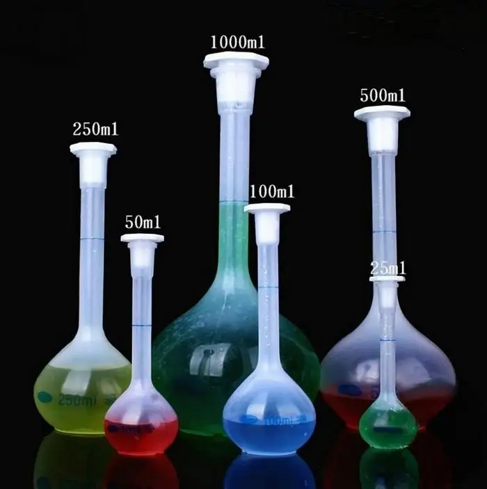 25ml to 1000ml Long Neck Clear White Plastic Volumetric Liquid