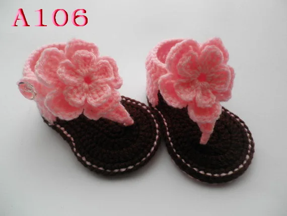 Крючком маленьких обувь Детская Ручной Роза разноцветные цветы сандалии 0-12 месяцев 80 пар Бесплатная доставка