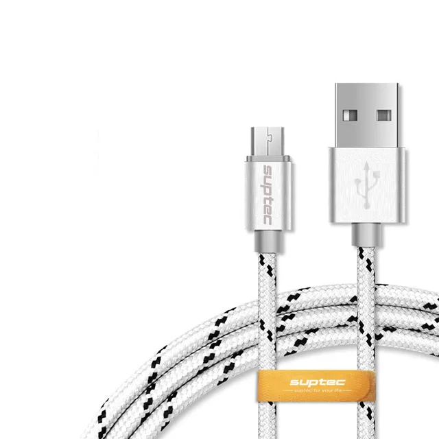 SUPTEC 2 м 3 м микро USB кабель 2.4A Быстрая зарядка данных зарядный кабель для Android samsung S6 S7 Edge Xiaomi huawei MP3 Microusb шнур - Цвет: Silver