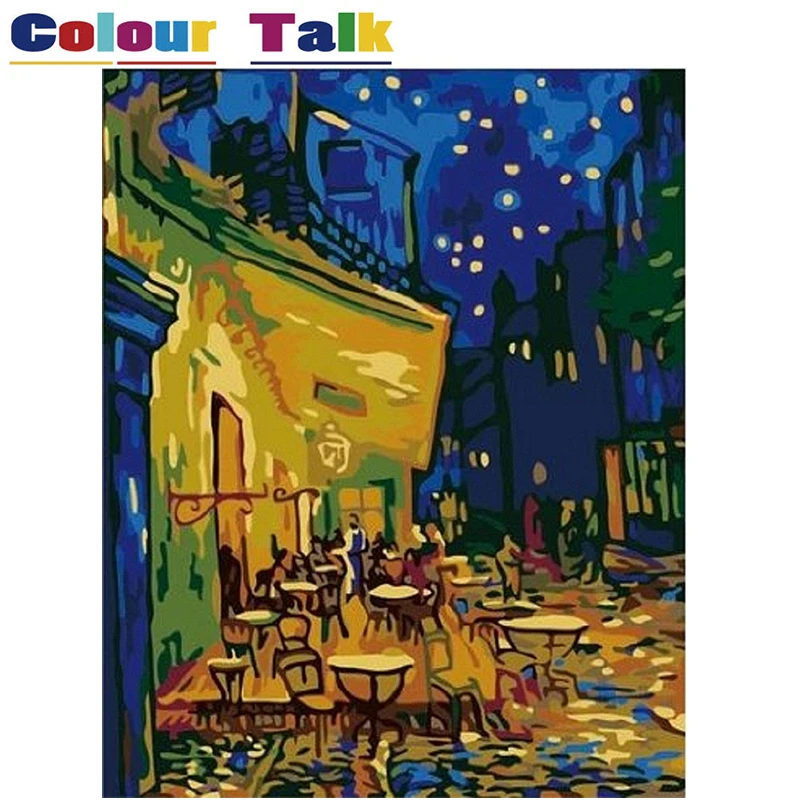 

Drawing Coloring By Numbers Canvas Painting By Numbers Oil Painting Calligraphy Pictures DIY Poster Wall for Van Gogh P-0004