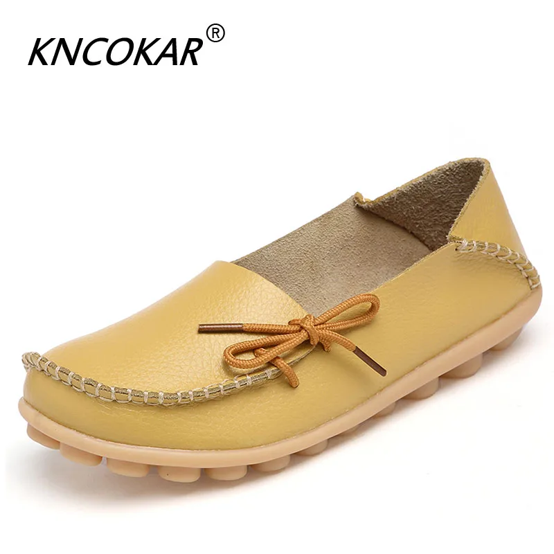 

Туфли KNCOKAR женские из натуральной кожи, большие размеры, с ремешком, плоская подошва, кроссовки для медсестер, обувь для отдыха
