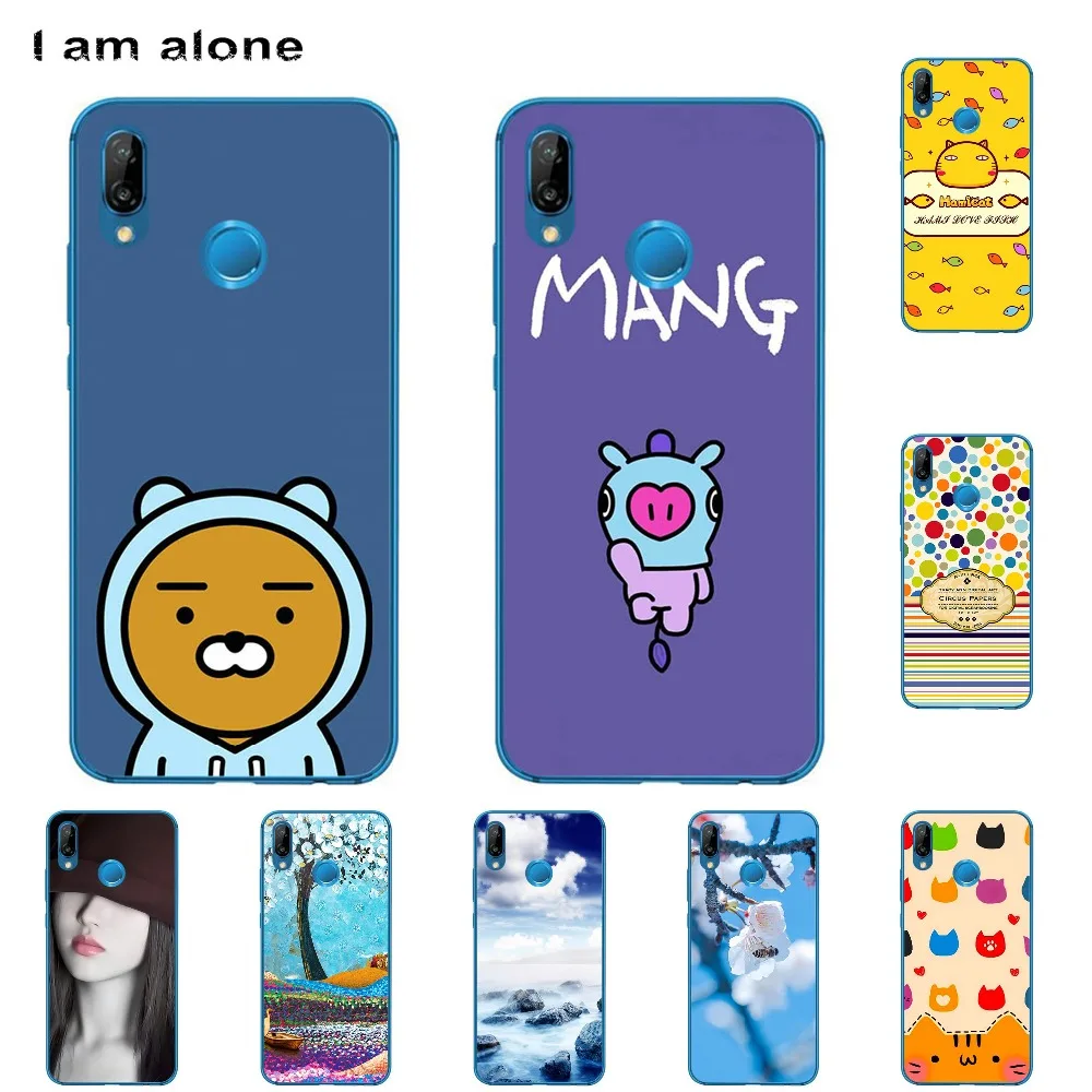 Сумки для телефона I am alone Huawei P20 2018 5 8 дюйма мягкие ТПУ чехлы с модным принтом Lite