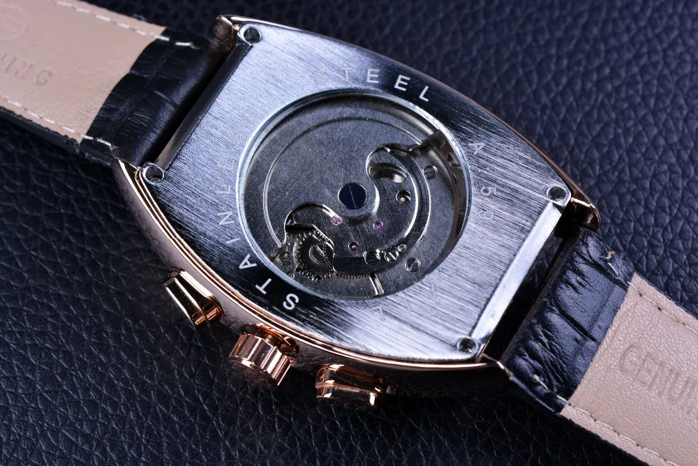 Forsining Orologio da uomo con display data e mese, cassa in oro rosa, orologio automatico di lusso di marca superiore, orologio da uomo casual._voghion.com