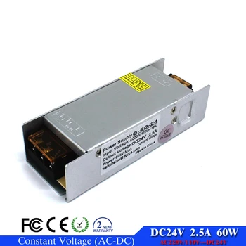 

Mini Size 24V DC Led Switching Power Supply 2.5A 60W Transformers AC100-240V TO DC24V SMPS For LED Strip Light CNC CCTV