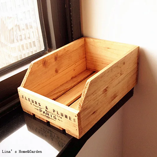 nature wood handmade mini crate home office organizer