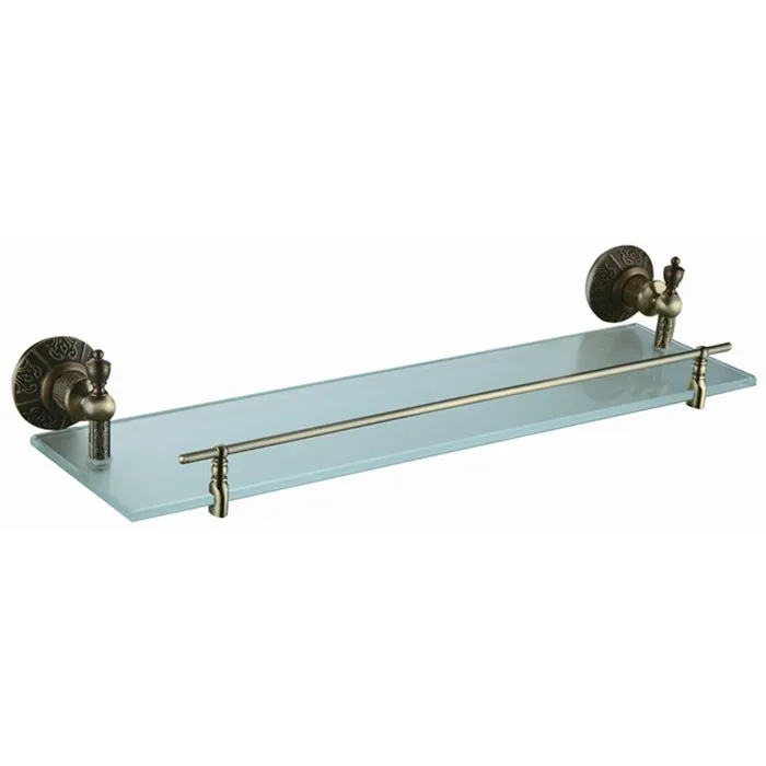 accessori per il bagno bronzo antico placcato mensola di vetro con il cristallo built in