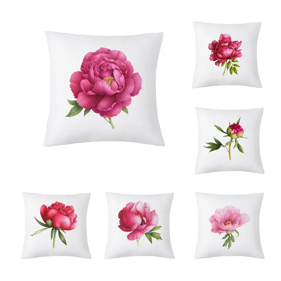 

YWZN Rose Flower Decorative Pillowcase Beautiful Rose Printed Polyester Pillow Case Pillow Cover kussensloop
