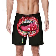 Быстросохнущие креативные Соблазнительные красные принт губ пляжные шорты мужские спортивные шорты для бега Новые