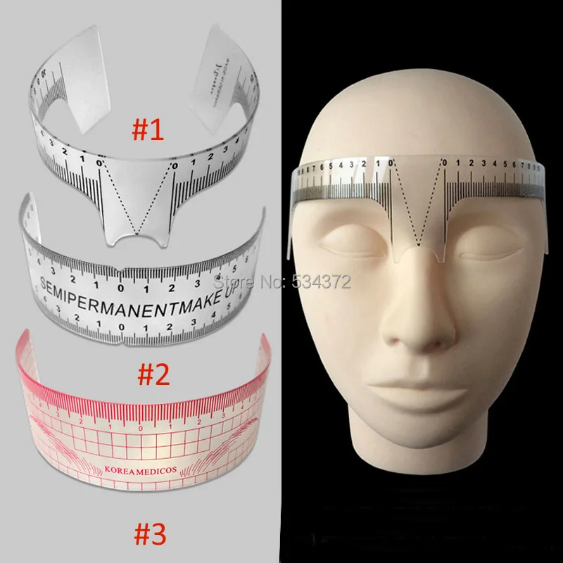 

2pcs Eyebrow Grooming Stencil Shaper Ruler Measure Tool Makeup Reusable Permanent Makeup Measure Tools