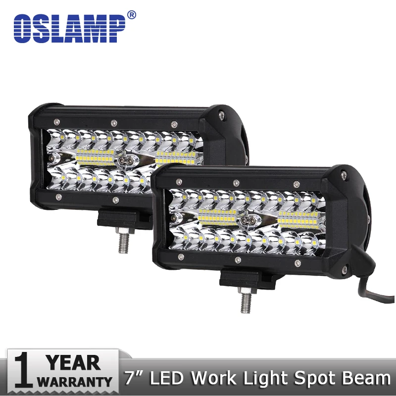 

Oslamp 7inch LED Work Light 12V 24V Spot&Flood Combo Beam Led Car Light 7" Driving Light for Offroad Boat 4x4 Truck 4WD ATV SUV