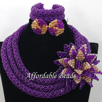 

Purple Fashion Jewelry Beads Set Charming Bridal Jewelry Sets New Design NCD179